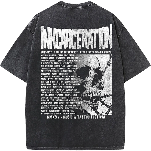 Barbed Skull Mineral Wash Tee